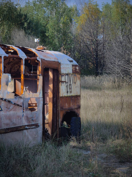 istock Old Bus in Prypiat 2032579677