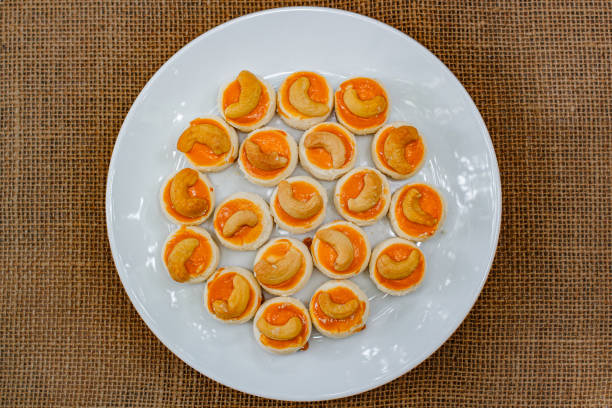 Cashew nut cookies or Singapore cookies, delicious snack for coffee time