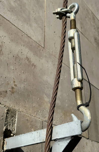 Part of the lightning rod next to a wall