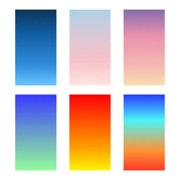 Vector illustration of Modern screen vector design for mobile applications. Soft color gradients. Vector illustration
