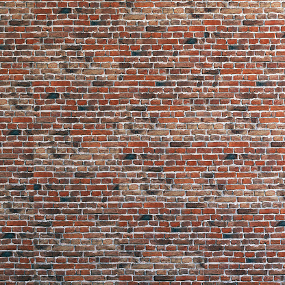 Red brickwall grunge texture, old red brick wall pattern background, 3d render.
