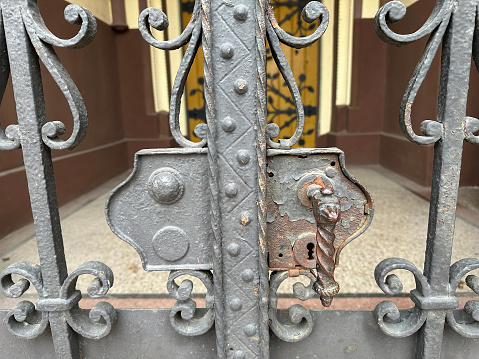 Wrought iron fence of the old church