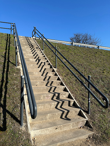 Steps at the side of a bridge