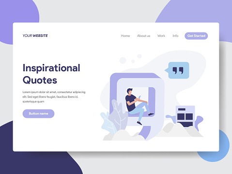 Landing page template of Inspirational Quotes Illustration Concept. Modern flat design concept of web page design for website and mobile website.Vector illustration