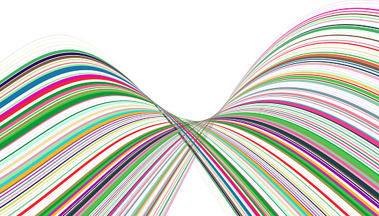 Vector abstract colorful fluidity motion lines ribbon communication big data technology transparent background
