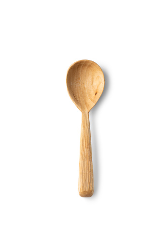 Wood spoon on white background. with clipping path