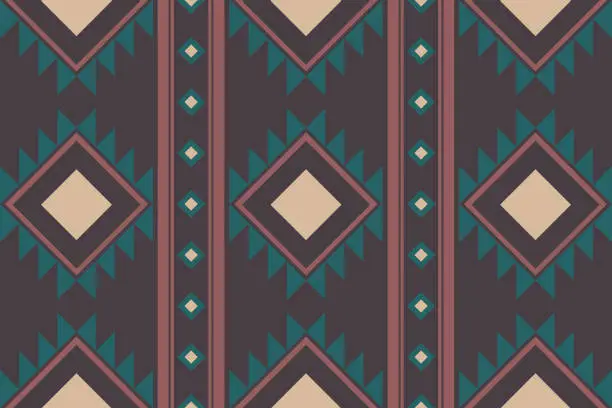 Vector illustration of Geometric seamless ethnic pattern.