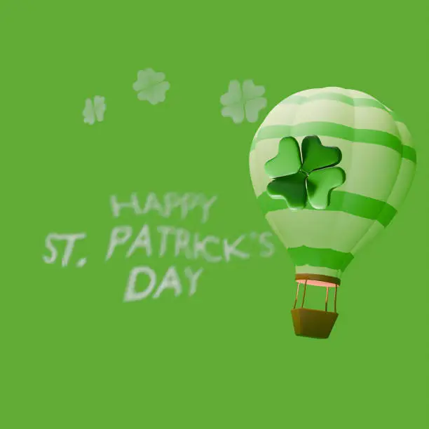 Photo of St. Patrick's Day poster. 3d render illustration.