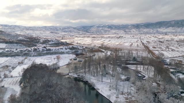 National Park of Drilon in Snow from drone
