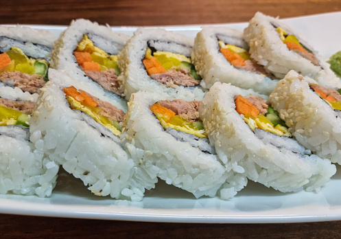 Sushi Roll with tuna-seafood