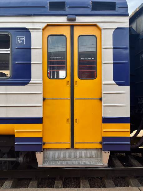 istock doors of a Ukrainian train carriage 2032776726