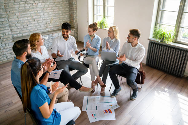 istock Diverse business people in office during brainstorming while discussing new ideas for new project 2032794695