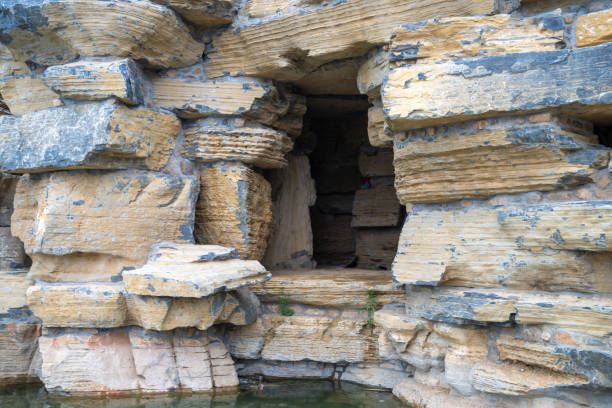 Walls of yellow rock during the day