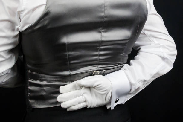 istock Back of Butler Wearing White Gloves 2032865207