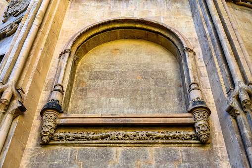 Medieval exterior architectural feature in Murcia Cathedral, Spain