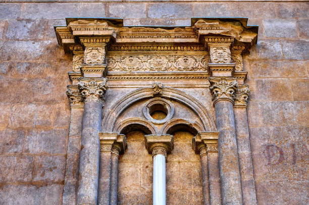 architecture feature murcia cathedral - architectural feature architecture cathedral catholicism foto e immagini stock