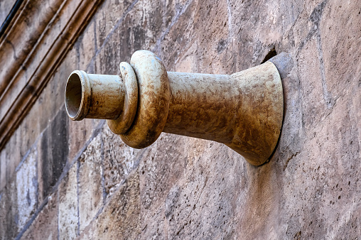 Medieval exterior architectural feature in Murcia Cathedral, Spain