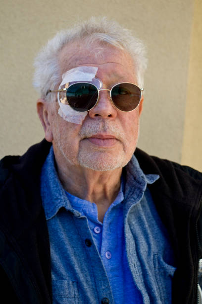 istock Senior man wearing sunglasses after eye surgery 2032996008