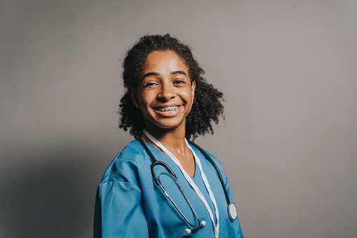 Smiling female healthcare professional