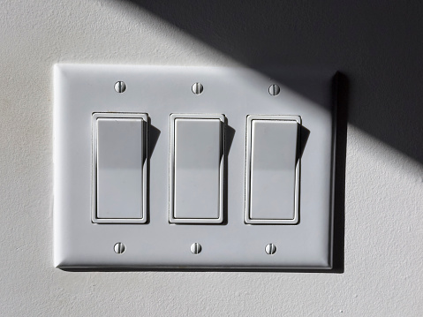 Light switches on the wall