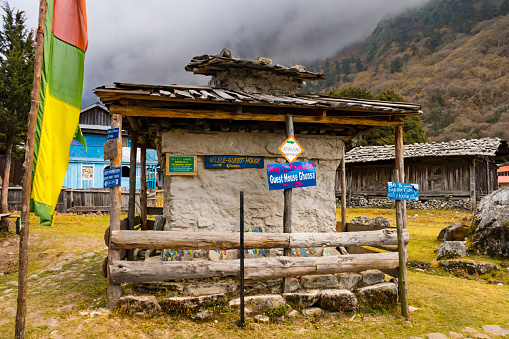 Beautiful Village Community in Himalayan Landscape of Kanchenjunga, Ghunsa, Taplejung, Nepal