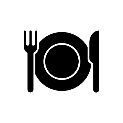 Tablespoon, Knife, Fork And Plate Dinner Set Vector Illustration