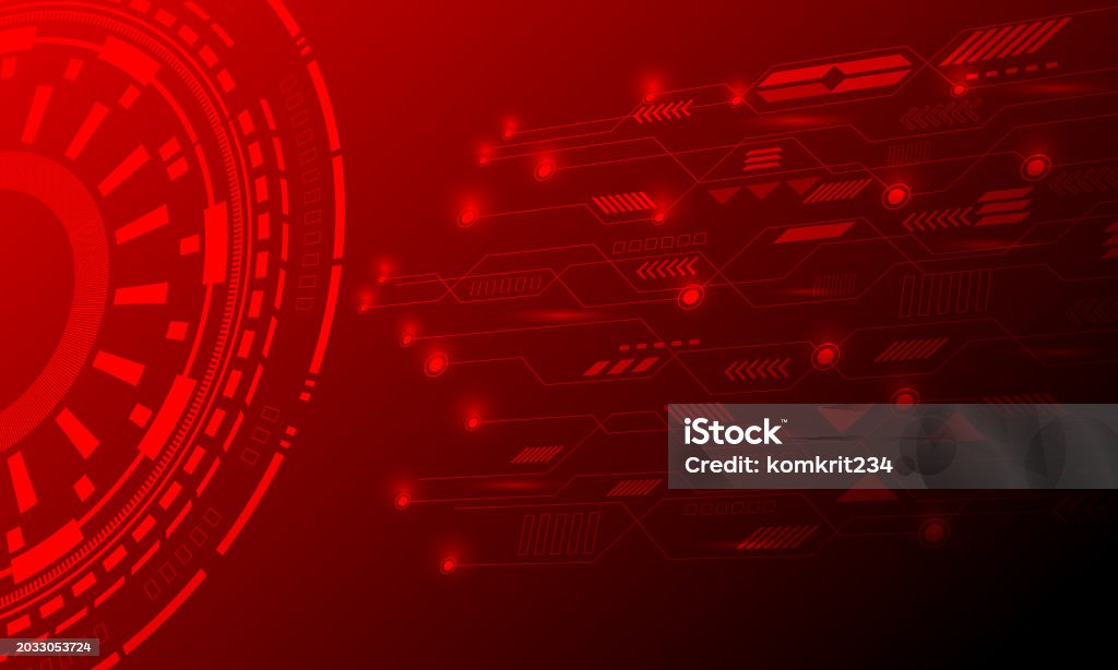 Vector Red Circuit Red Circuit Lines Networking Hi Technology Connection Abstract ...