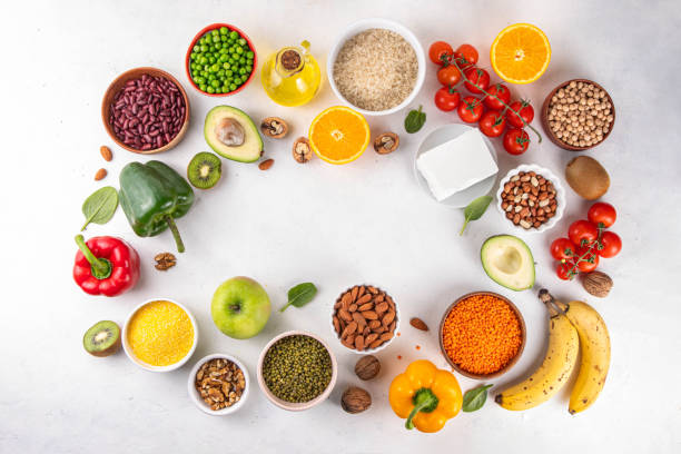 istock Portfolio Diet, balanced vegan food background 2033097897