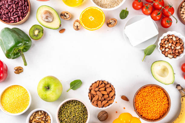 istock Portfolio Diet, balanced vegan food background 2033097922