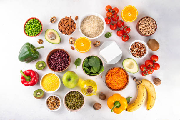 istock Portfolio Diet, balanced vegan food background 2033097923