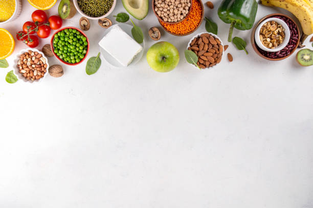 istock Portfolio Diet, balanced vegan food background 2033098444