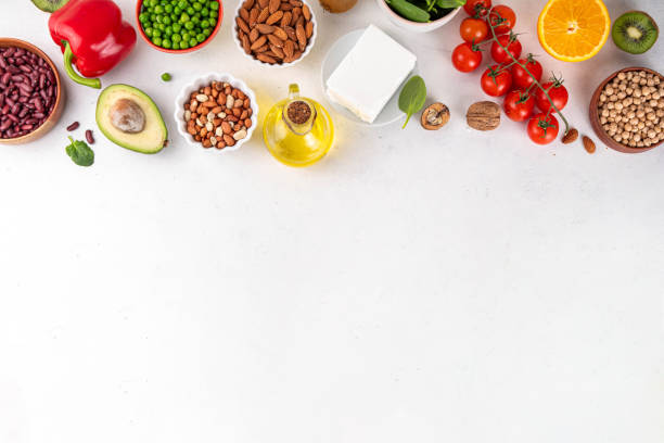 istock Portfolio Diet, balanced vegan food background 2033098445