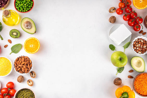 istock Portfolio Diet, balanced vegan food background 2033098447