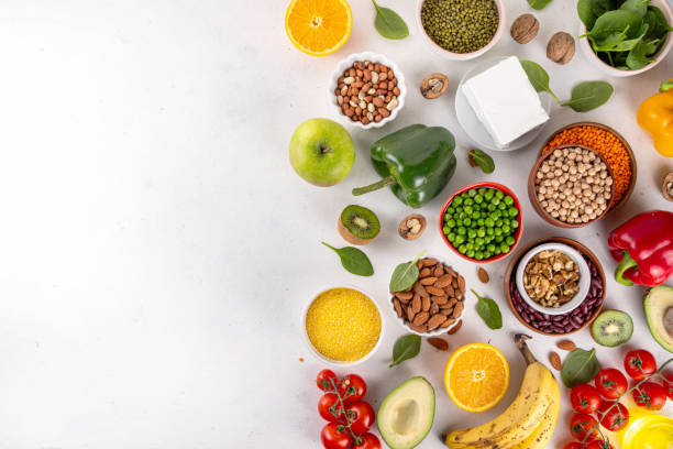 istock Portfolio Diet, balanced vegan food background 2033098998
