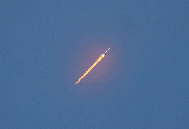 istock Cape Canaveral Rocket Launch over Florida Beach separating stages 2033145983
