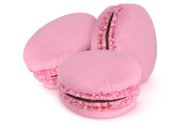 istock Pink macarons on an isolated white background. 2033193629
