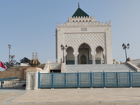 Mausoleum of Mohammed V is located in Rabat, Morocco. and contains the tombs of the Moroccan king Mohammed V and his two sons, late King Hassan II and Prince Abdallah.