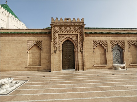 Mausoleum of Mohammed V is located in Rabat, Morocco. and contains the tombs of the Moroccan king Mohammed V and his two sons, late King Hassan II and Prince Abdallah.