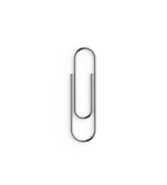 paper clip isolated on white background - metal clip foto e immagini stock