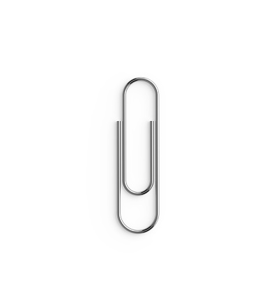 Metal paper clip isolated on white background