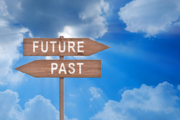 istock Future, present, past, wooden signpost concept. 2033258913
