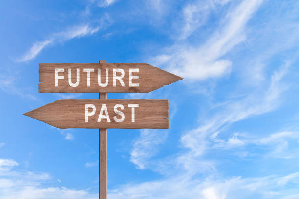 istock Future, present, past, wooden signpost concept. 2033259978