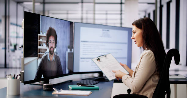 istock Online Video Conference Job Interview Meeting 2033298543