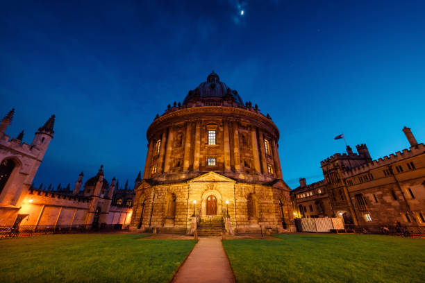 Radcliffe Camera, Oxford University in starry spring night, United Kingdom