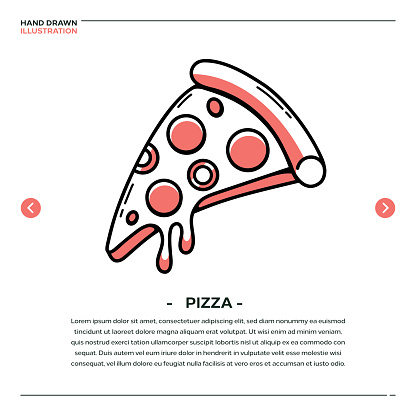 Pizza Slice Hand Drawn Icon Design