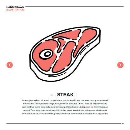 Steak Hand Drawn Icon Design