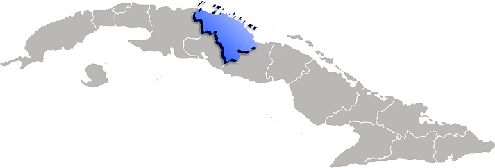 VILLA CLARA province of CUBA 3d isometric map