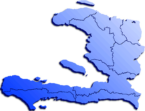 HAITI MAP 3D ISOMETRIC MAP BLUE COLOR