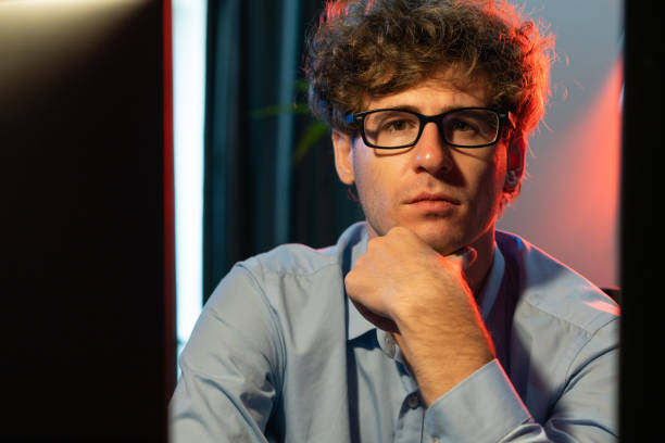 istock Profile of creative manager wearing glasses working design new project. Gusher. 2033425943