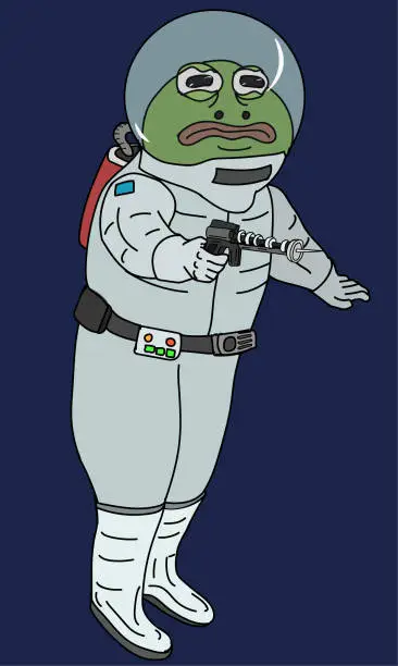 Vector illustration of space frog